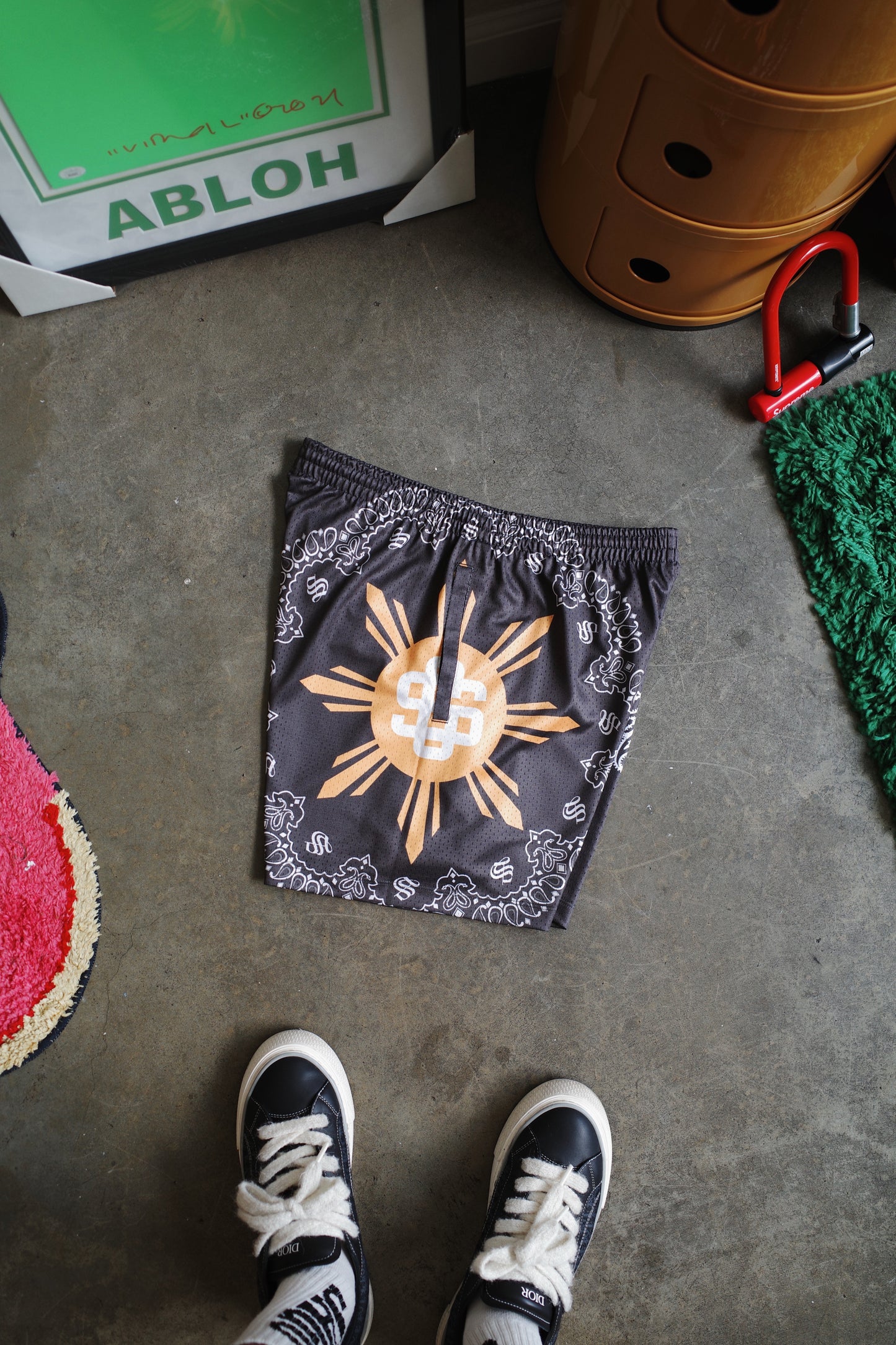 CHARCOAL FAHM bandana shorts (PREORDER)