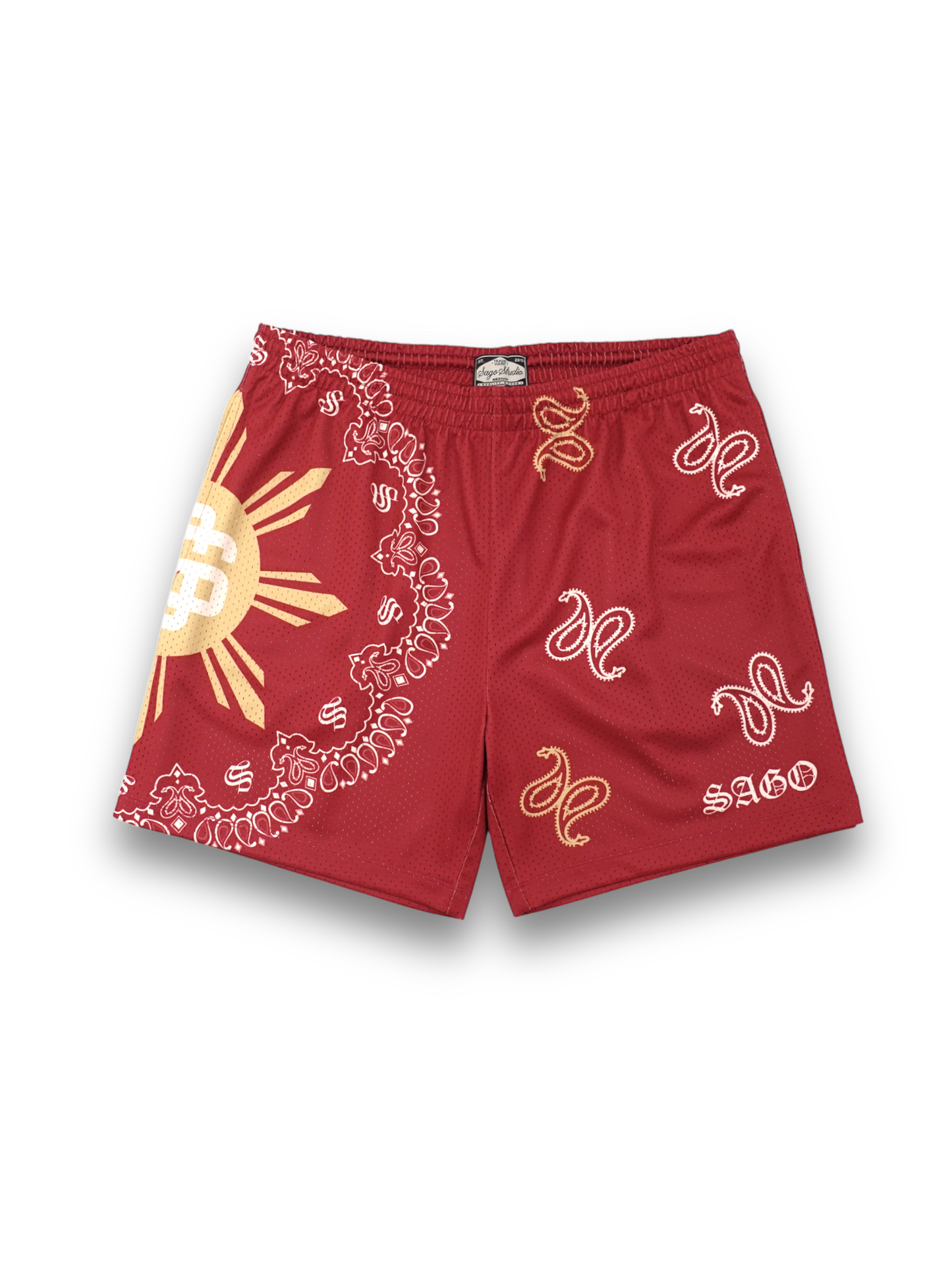 MAROON FAHM bandana shorts (PREORDER)