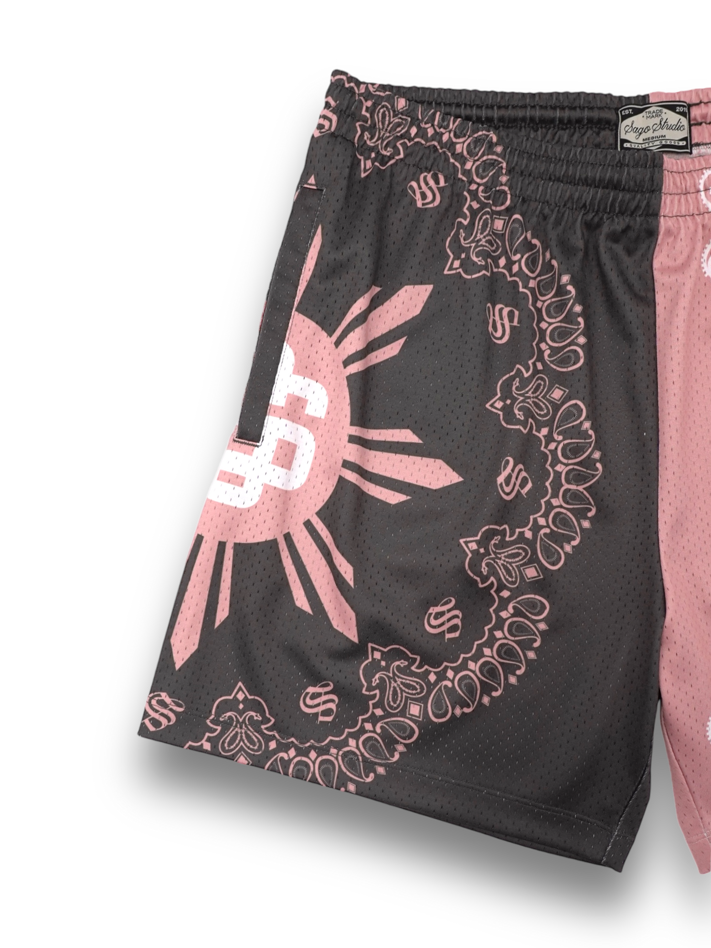 BLACK/PINK FAHM bandana shorts (PREORDER)