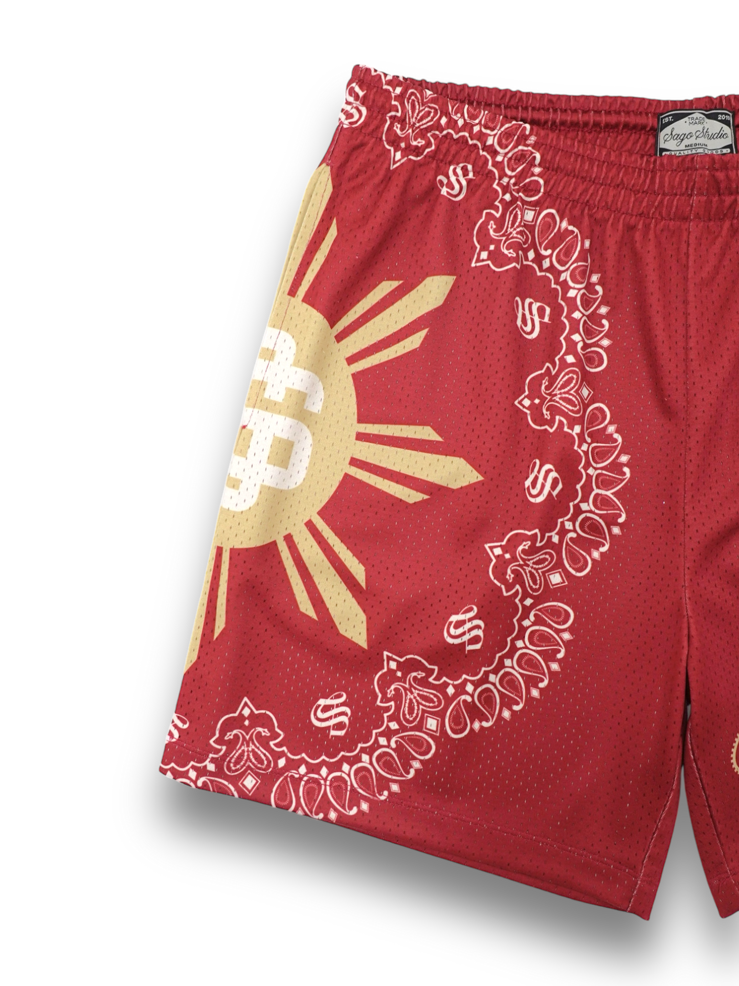 MAROON FAHM bandana shorts (PREORDER)