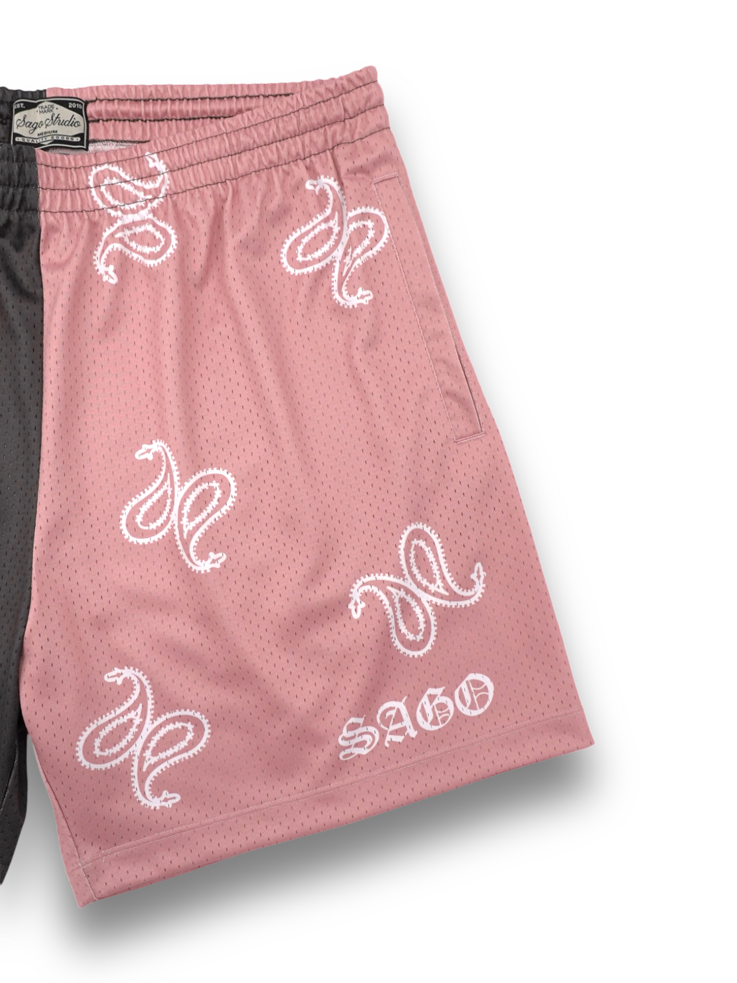 BLACK/PINK FAHM bandana shorts (PREORDER)