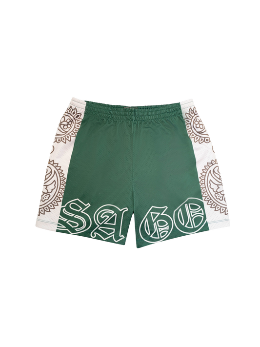 OE paisley shorts (MATCHA)