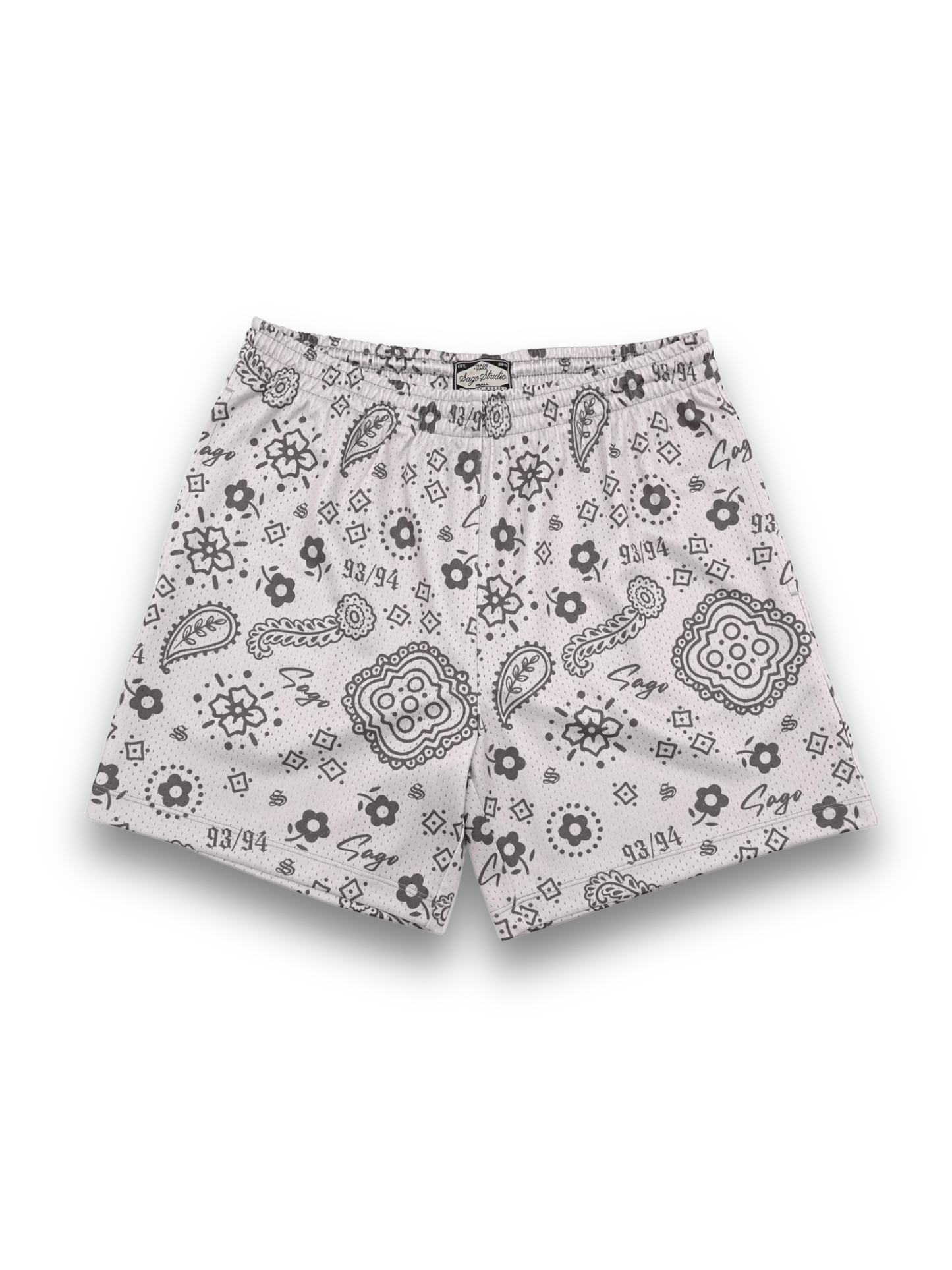 Gray paisley shorts