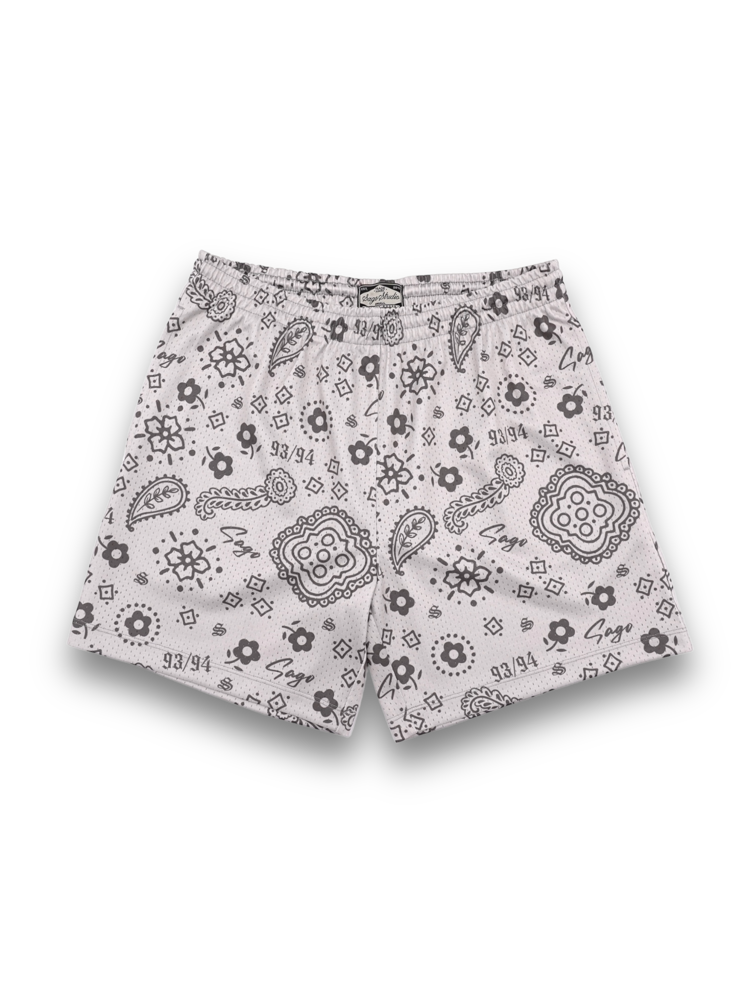 Gray paisley shorts