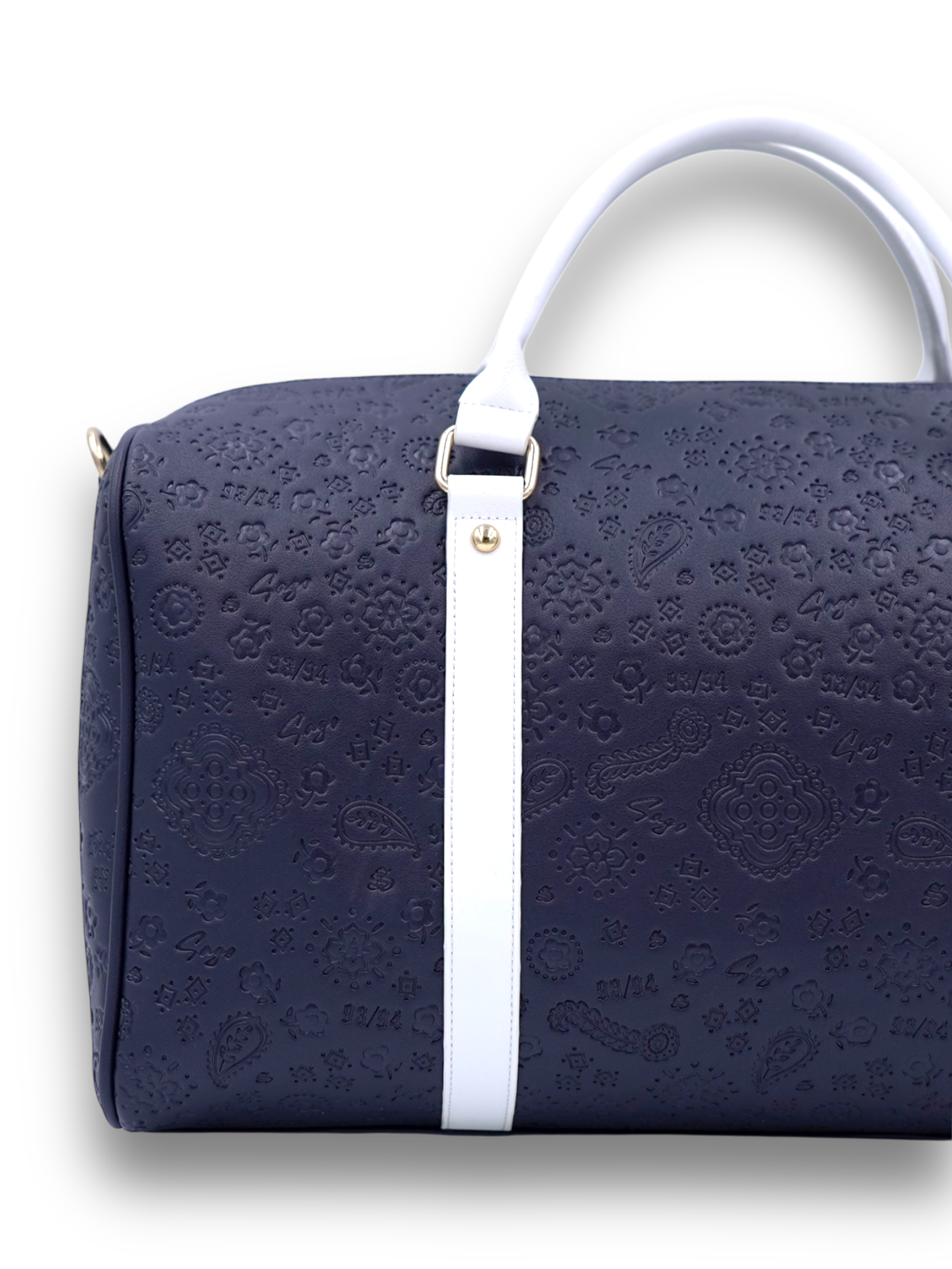 Dark blue paisley duffle