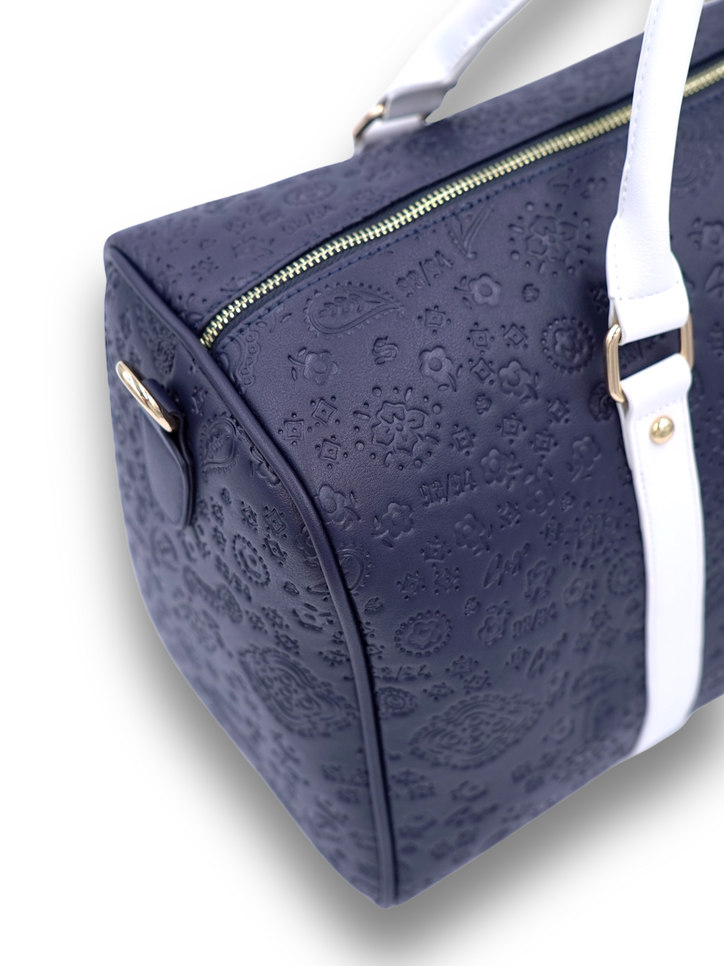 Dark blue paisley duffle