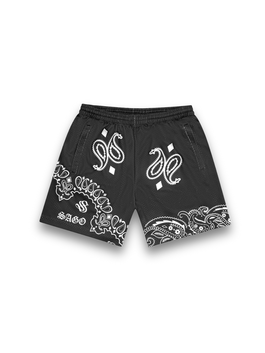 Black bandana shorts (PREORDER)