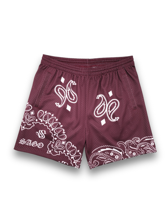 MAROON bandana shorts (PREORDER)