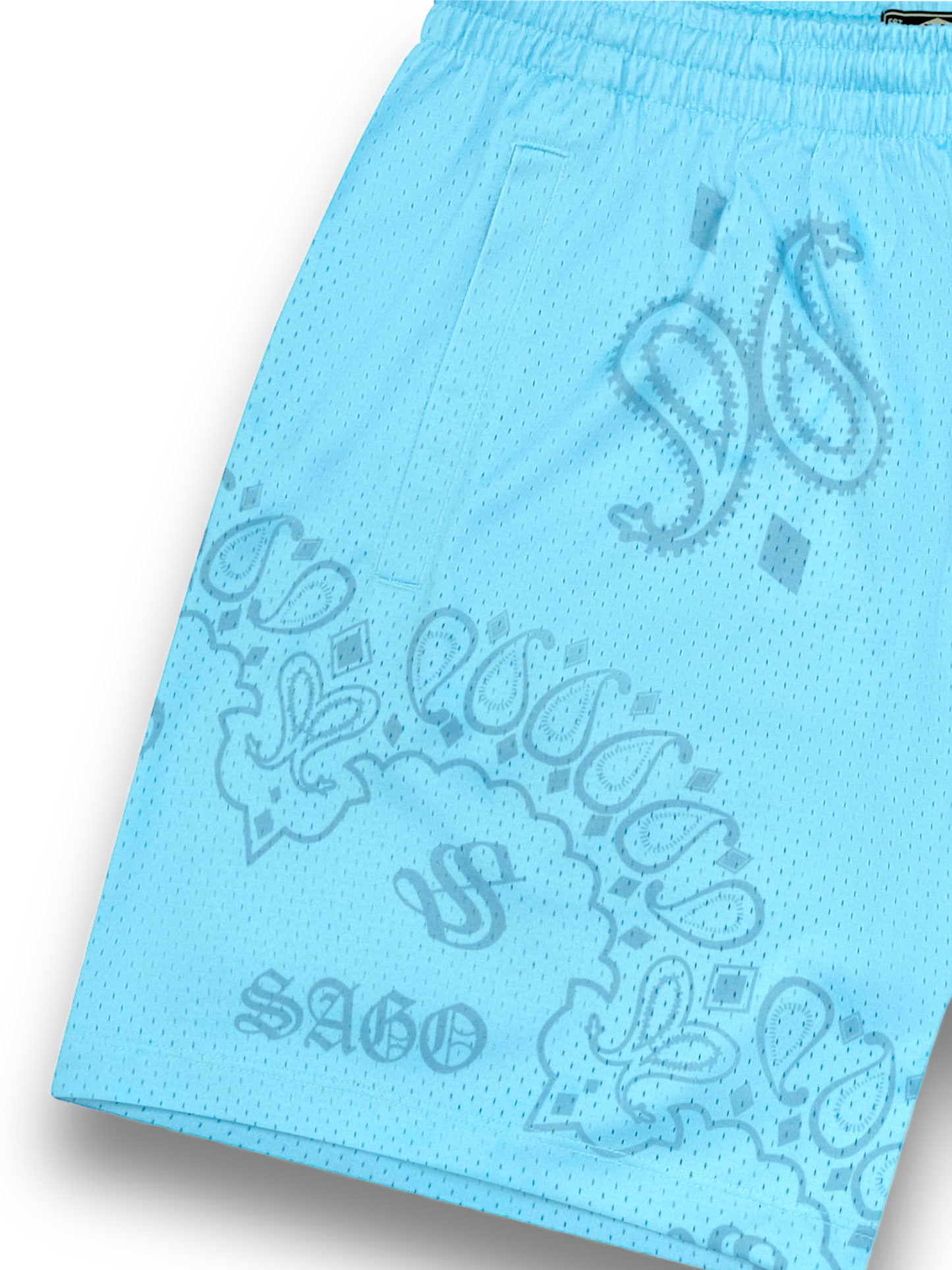 Blue tonal bandana shorts