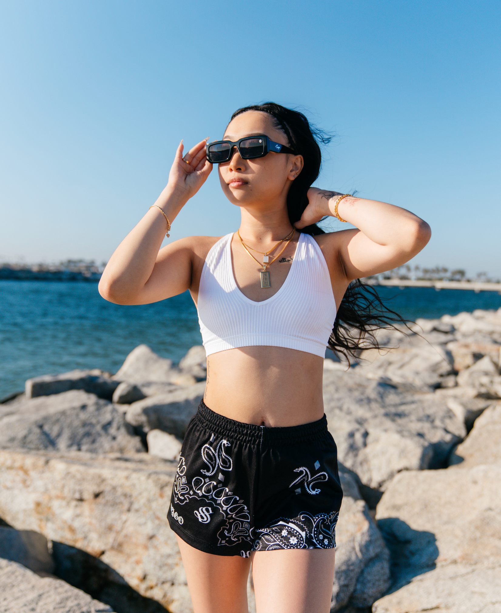 GS black bandana shorts